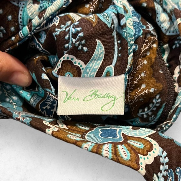 Vera‎ Bradley Mini Hipster Java Blue Brown Teal Retired Print Cross-Body Purse - Picture 8 of 9